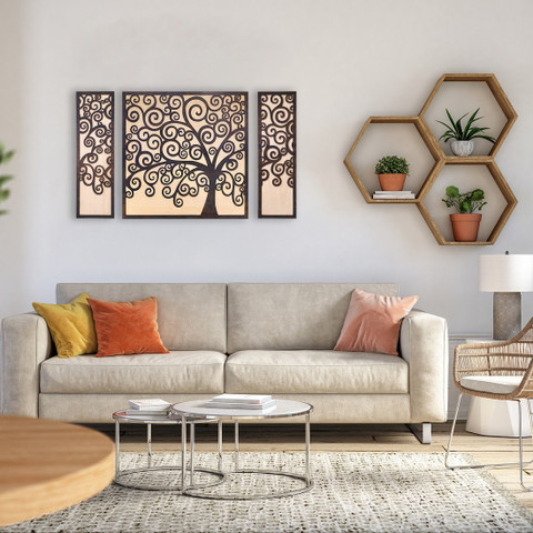 置物 one tree Hiki Ziki Home Decor Tree design Wall Frame Laser Cut Tree Wall