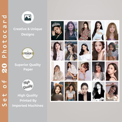 Pack of 20 BLACKPINK Member Jennie K-POP Girls Lomo Photocard Set