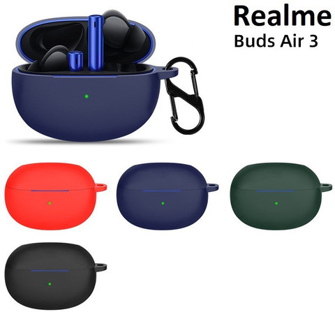 KHR Back Cover for realme Buds Air Shockproof Protective Silicon Case  Cover (Earphone Not Included) (Blue) - Main Image