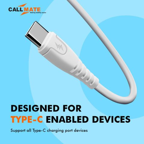 Callmate USB Type C Cable 2 A 1.5 m 15W Charging & Data Cable for All ...