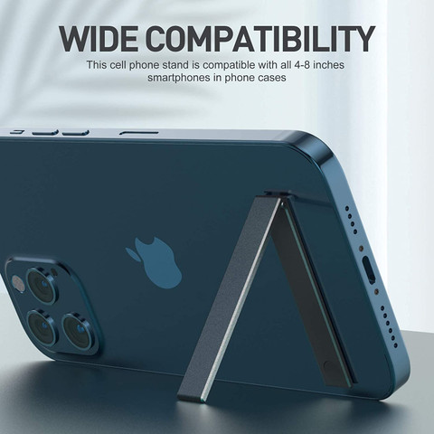 MAK Foldable Pocket Magnetic Aluminum Mobile Kickstand, Adjustable Angle  (Black) Mobile Holder