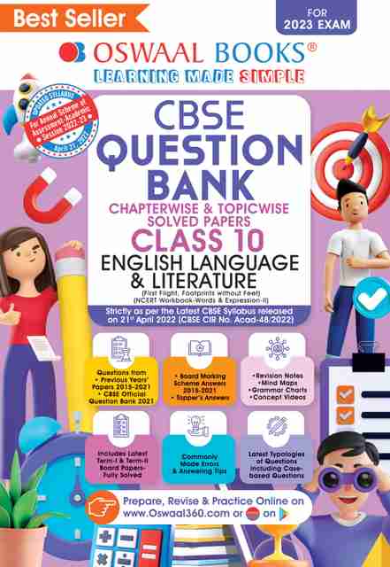 Oswaal Cbse Question Bank Class 10 English Language & Literature Book ...