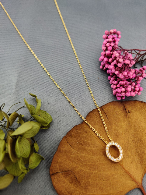 DHARM JEWELS Jewellery American Diamond One Gram Gold Plated