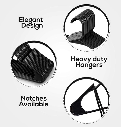 Inovera Clothes Hanger Wardrobe Storage Organizer Rack (24, Black