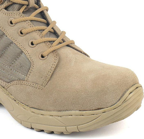 XHUGOY MB2 TAN Genuine Leather Military Men's Desert Combat Boots