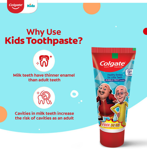 Colgate Kids Gentle Protection for 6+ Years, Motu Patlu Bubble