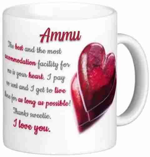 Exoctic Silver Ammu I Love You Romantic Quotes 085 Ceramic Coffee