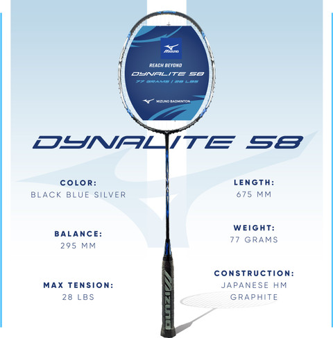 MIZUNO Dynalite 58 (77g Super Lightweight, Full Graphite) Black
