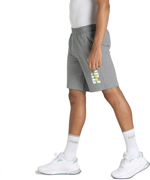 PUMA Graphic Print Men Grey Regular Shorts