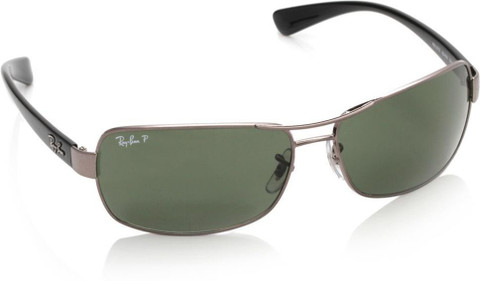 Buy Ray-Ban Rectangular Sunglasses Green For Men Online Best