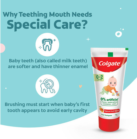 Colgate Kids (0-2 years) Natural Fruit Flavour Toothpaste