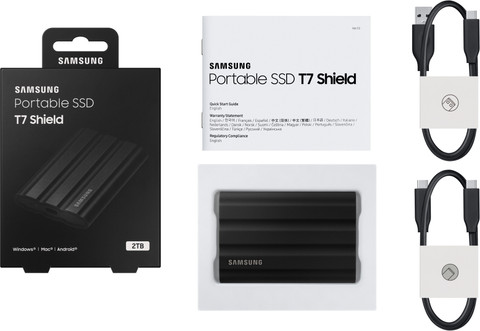Samsung T7 Shield TB External Solid State Drive (SSD) 1050 MB/s, USB  Gen 2, IP65 Rated, Compatible with Windows and Mac