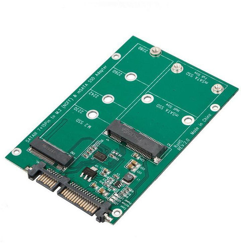 microware SATA III 7+15pin to (NGFF) mSATA SSD Adapter
