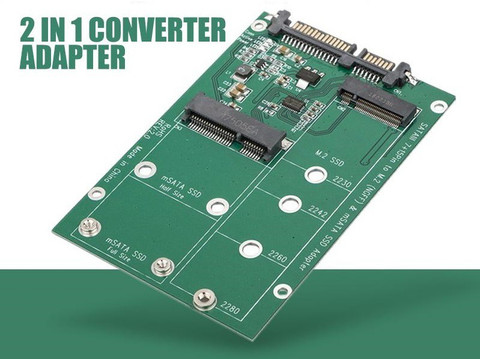 microware SATA III 7+15pin to (NGFF) mSATA SSD Adapter