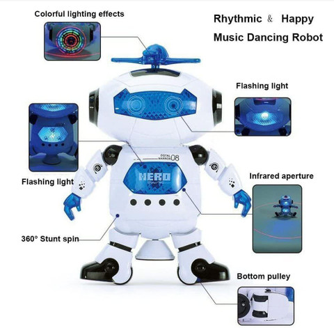 KiddyBuddy Musical Walking Dancing Robot Toy for Kids,Flashing