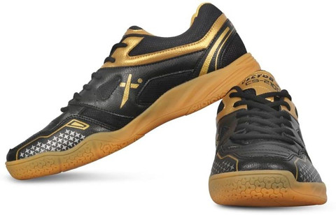 VECTOR X CS-2100 Court Men Badminton Shoe Non Marking Sole SIZE For Men  Black/Gold Badminton Shoes For Men