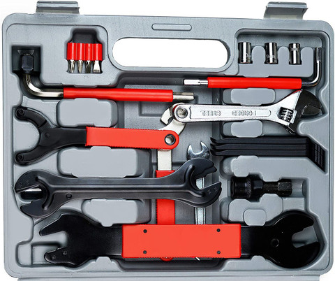 Linist Bicycle Repair Kit with Storage Box Complete Bicycle 44 Pcs Tools  Set Box Cycling Bicycle Repair Tool Box