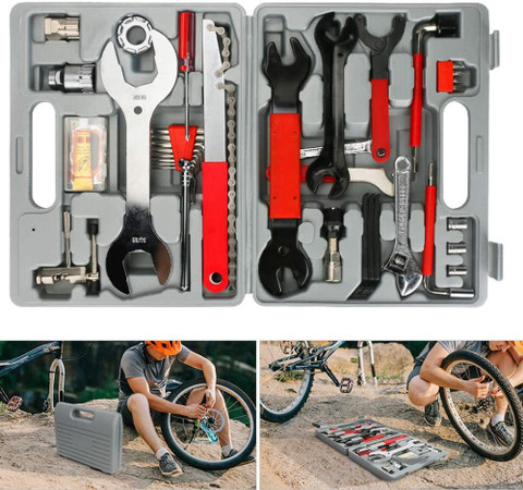 Linist Bicycle Repair Kit with Storage Box Complete Bicycle 44 Pcs