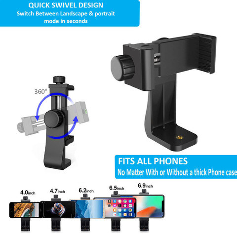 ANY KART Mobile Holder Mount for Tripod Stand with Adjustable Clamp for  Smartphones Monopod, Tripod Clamp, Tripod Bracket, Monopod Kit