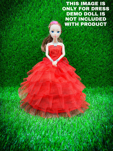 mini gifts Handmade Clothes Frock For Dolls [Pack of Red