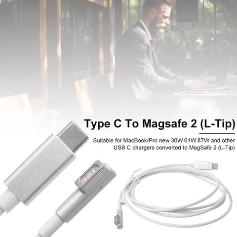 microware USB C Type C to Mag-safe L-Tip Power Adapter Cable for
