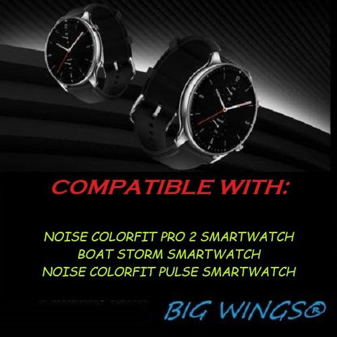 Big Wings Premium Silicone 19mm Smartwatch Strap For BOAT STORM