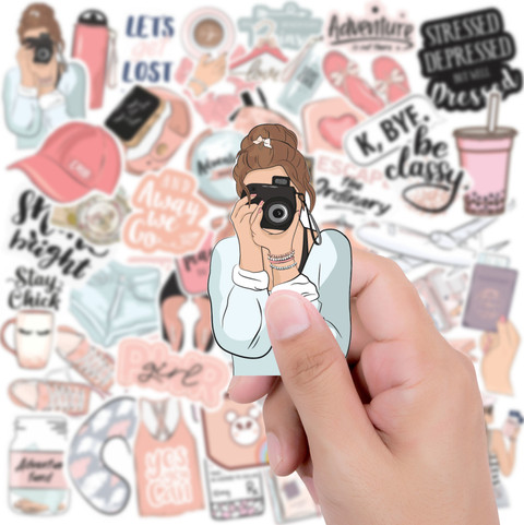 Uzoid cm Aesthetic Laptop Stickers Pack of 50 For