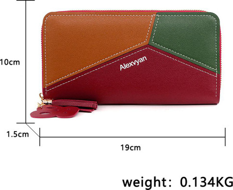 AlexVyan Women Red, Green, Brown Genuine Leather Wallet Red, Green