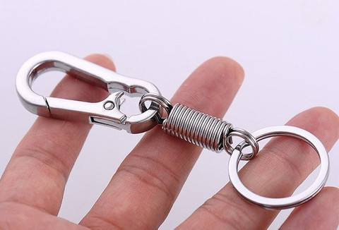 Blue Aura spring Hook Locking Metal Keychain For Bike Car Keychain Best  Quality Key Chain