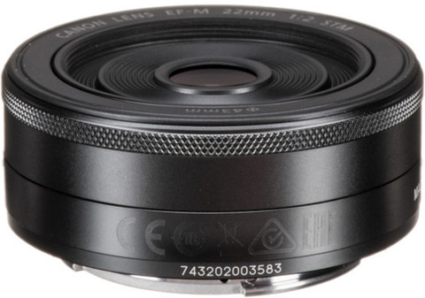 Canon ⌘ EF-M 22mm 1:2 STM レンズ Canon EF-M 22mm f2 STM Compact System Fixed Lens (Black