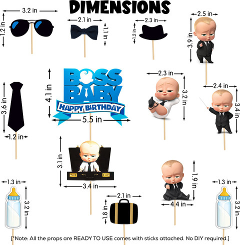 ZYOZI Boss Baby Birthday Party Supplies,1 set Boss Baby Party Supplies Set  for Boys Cake Topper