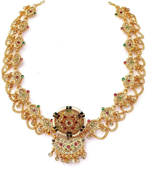 NIKYANKA rajputi jewellery golden green borla rakhdi Hair Chain