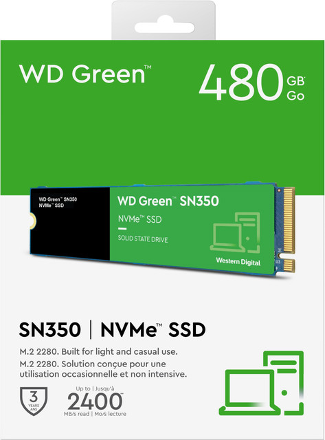 WESTERN DIGITAL WD Green Nvme SN350 480 GB Desktop, Laptop Green