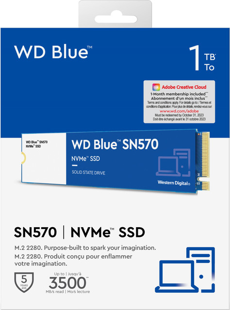WESTERN DIGITAL WD Blue NVMe SN570 1 TB Laptop, Desktop Blue