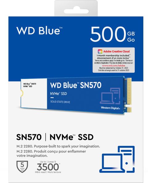 WESTERN DIGITAL WD Blue NVMe SN570 500 GB Laptop, Desktop Blue