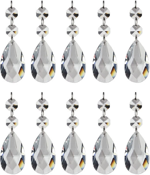 Glass World Teardrop Chandelier Crystal Pack of 10 Crystal