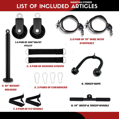 HASHTAG FITNESS cable Pulley system lateral pulldown with 360 - Main Image