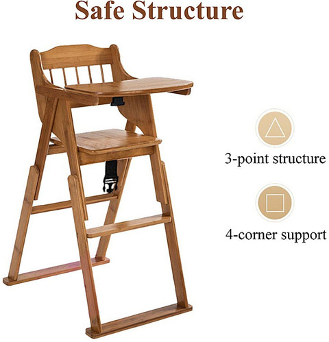 SPRINGTEK Wooden Modern High Dining Chair for Baby with Tray for Toddlers