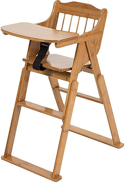 SPRINGTEK Wooden Modern High Dining Chair for Baby with Tray for