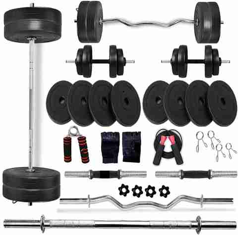 JMB 40 kg 40Kg Gym Kit3Ft Straight Rod,3Ft Curl Rod One Pair Dumbbell Rods  Gym Accessories Home Gym Combo