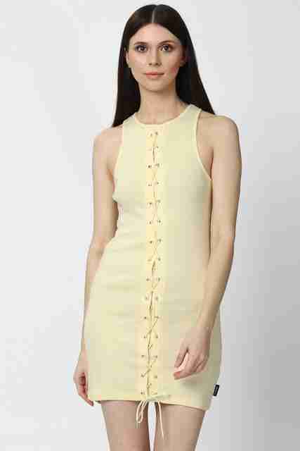 forever 21 yellow mini dress Forever 21 Yellow Cut Out Mini Dress Size S