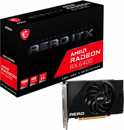 MSI RX 6400 AERO ITX 4G GDDR6 GB AMD Radeon Chipset 64 bit 2321
