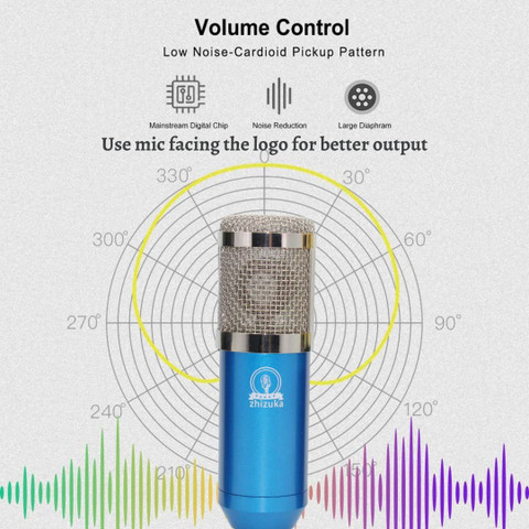 zhizuka BM800 Condenser Microphone with V8 Sound Card for