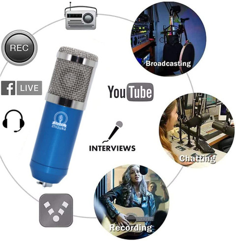 zhizuka BM800 Condenser Microphone with V8 Sound Card for