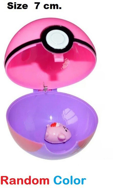 Delite PokeMon Multi Color Poke Ball with Tiny Toy figure inside