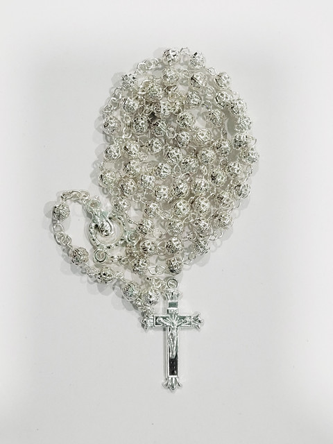 rosary beads silver rosary chain price