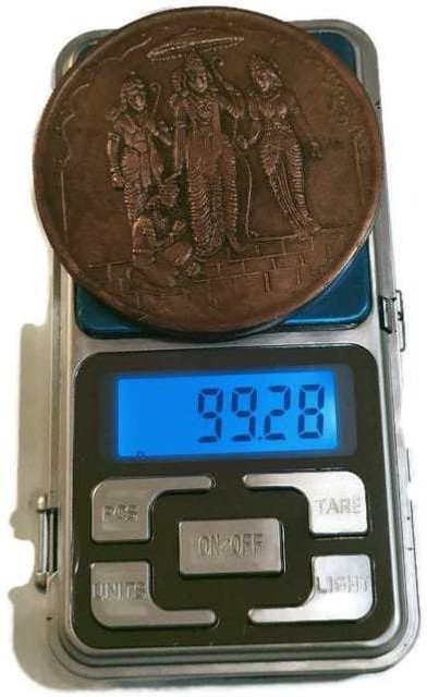 NUMISTENT POOJA VINTAGE 100 GRAM RAM DARBAR TEMPLE TOKEN FOR