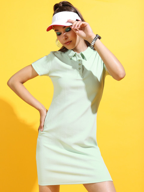 Tokyo Talkies Women T Shirt Light Green Above Knee/Mid Thigh Length Dress -  Buy Tokyo Talkies Women T Shirt Light Green Above Knee/Mid Thigh Length  Dress Online at Best Prices in India |