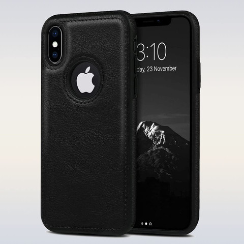 Luxury Counter Back Cover for Apple iPhone X Xs |Leather Back Case