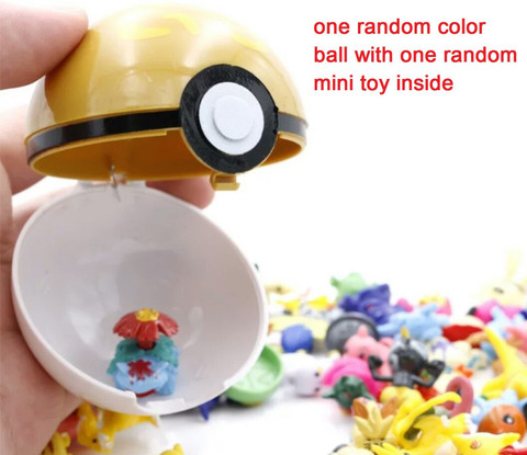 Delite PokeMon Multi Color Poke Ball with Tiny Toy figure inside